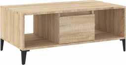 vidaXL - Salontafel - 90x50x36,5 - cm - bewerkt - hout - sonoma - eikenkleurig