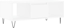 vidaXL - Salontafel - 90x50x36,5 - cm - bewerkt - hout - wit