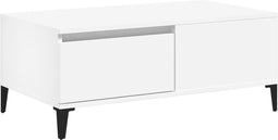 vidaXL - Salontafel - 90x50x36,5 - cm - bewerkt - hout - wit