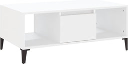 vidaXL - Salontafel - 90x50x36,5 - cm - bewerkt - hout - wit