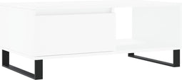 vidaXL - Salontafel - 90x50x36,5 - cm - bewerkt - hout - wit