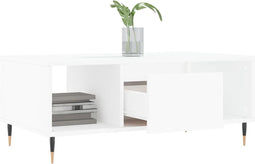 vidaXL - Salontafel - 90x50x36,5 - cm - bewerkt - hout - wit