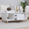 vidaXL - Salontafel - 90x50x36,5 - cm - bewerkt - hout - wit