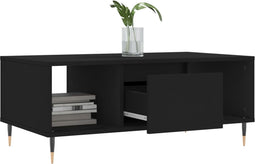 vidaXL - Salontafel - 90x50x36,5 - cm - bewerkt - hout - zwart