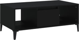 vidaXL - Salontafel - 90x50x36,5 - cm - bewerkt - hout - zwart