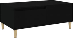 vidaXL - Salontafel - 90x50x36,5 - cm - bewerkt - hout - zwart