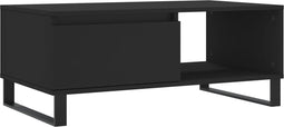 vidaXL - Salontafel - 90x50x36,5 - cm - bewerkt - hout - zwart