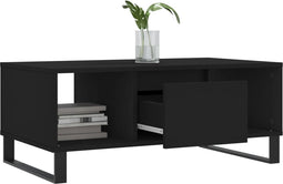 vidaXL - Salontafel - 90x50x36,5 - cm - bewerkt - hout - zwart