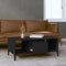 vidaXL - Salontafel - 90x50x36,5 - cm - bewerkt - hout - zwart