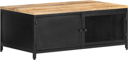 vidaXL - Salontafel - 90x50x37 - cm - massief - ruw - mangohout