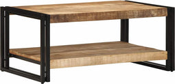 vidaXL - Salontafel - 90x50x38 - cm - massief - ruw - mangohout