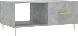 vidaXL - Salontafel - 90x50x40 - cm - bewerkt - hout - betongrijs