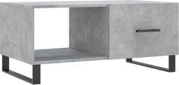 vidaXL - Salontafel - 90x50x40 - cm - bewerkt - hout - betongrijs