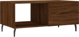 vidaXL - Salontafel - 90x50x40 - cm - bewerkt - hout - bruin - eikenkleur