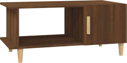vidaXL - Salontafel - 90x50x40 - cm - bewerkt - hout - bruin - eikenkleur