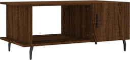vidaXL - Salontafel - 90x50x40 - cm - bewerkt - hout - bruin - eikenkleur
