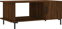 vidaXL - Salontafel - 90x50x40 - cm - bewerkt - hout - bruin - eikenkleur