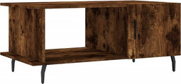 vidaXL - Salontafel - 90x50x40 - cm - bewerkt - hout - gerookt - eikenkleurig
