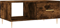vidaXL - Salontafel - 90x50x40 - cm - bewerkt - hout - gerookt - eikenkleurig
