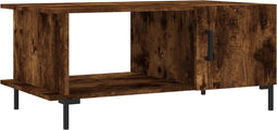 vidaXL - Salontafel - 90x50x40 - cm - bewerkt - hout - gerookt - eikenkleurig