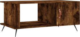 vidaXL - Salontafel - 90x50x40 - cm - bewerkt - hout - gerookt - eikenkleurig