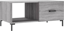vidaXL - Salontafel - 90x50x40 - cm - bewerkt - hout - grijs - sonoma - eikenkleurig