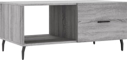 vidaXL - Salontafel - 90x50x40 - cm - bewerkt - hout - grijs - sonoma - eikenkleurig