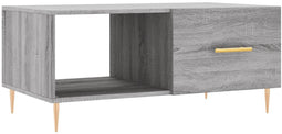 vidaXL - Salontafel - 90x50x40 - cm - bewerkt - hout - grijs - sonoma - eikenkleurig