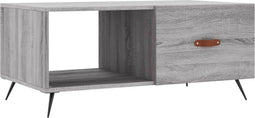 vidaXL - Salontafel - 90x50x40 - cm - bewerkt - hout - grijs - sonoma - eikenkleurig