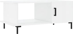 vidaXL - Salontafel - 90x50x40 - cm - bewerkt - hout - hoogglans - wit