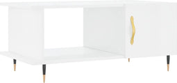 vidaXL - Salontafel - 90x50x40 - cm - bewerkt - hout - hoogglans - wit