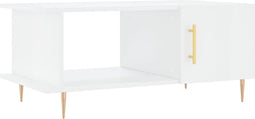 vidaXL - Salontafel - 90x50x40 - cm - bewerkt - hout - hoogglans - wit