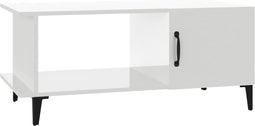 vidaXL - Salontafel - 90x50x40 - cm - bewerkt - hout - hoogglans - wit