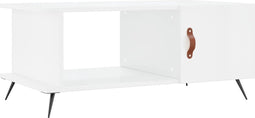 vidaXL - Salontafel - 90x50x40 - cm - bewerkt - hout - hoogglans - wit