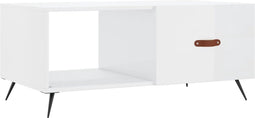 vidaXL - Salontafel - 90x50x40 - cm - bewerkt - hout - hoogglans - wit