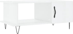 vidaXL - Salontafel - 90x50x40 - cm - bewerkt - hout - hoogglans - wit