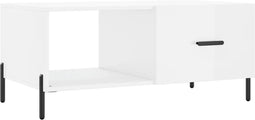 vidaXL - Salontafel - 90x50x40 - cm - bewerkt - hout - hoogglans - wit