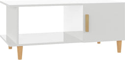 vidaXL - Salontafel - 90x50x40 - cm - bewerkt - hout - hoogglans - wit