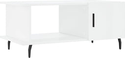 vidaXL - Salontafel - 90x50x40 - cm - bewerkt - hout - hoogglans - wit