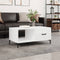 vidaXL - Salontafel - 90x50x40 - cm - bewerkt - hout - hoogglans - wit