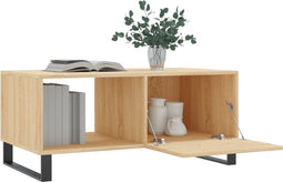 vidaXL - Salontafel - 90x50x40 - cm - bewerkt - hout - sonoma - eikenkleurig