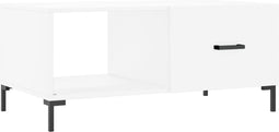 vidaXL - Salontafel - 90x50x40 - cm - bewerkt - hout - wit