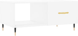 vidaXL - Salontafel - 90x50x40 - cm - bewerkt - hout - wit