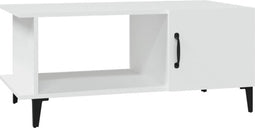 vidaXL - Salontafel - 90x50x40 - cm - bewerkt - hout - wit