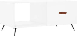 vidaXL - Salontafel - 90x50x40 - cm - bewerkt - hout - wit