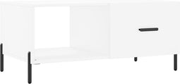 vidaXL - Salontafel - 90x50x40 - cm - bewerkt - hout - wit