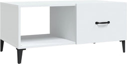 vidaXL - Salontafel - 90x50x40 - cm - bewerkt - hout - wit