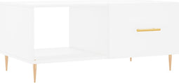 vidaXL - Salontafel - 90x50x40 - cm - bewerkt - hout - wit