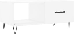 vidaXL - Salontafel - 90x50x40 - cm - bewerkt - hout - wit