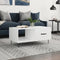 vidaXL - Salontafel - 90x50x40 - cm - bewerkt - hout - wit
